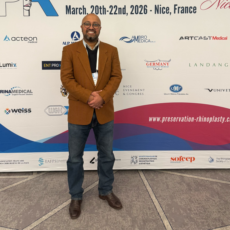 Mr Hassan Elhassan at a rhinology conference in Nice, France